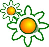 cogs working orange drawing