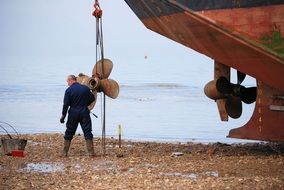 worker at sea