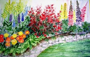 flower painting on the wall