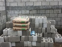 bricks and cement on a factory