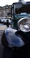 round retro car headlight