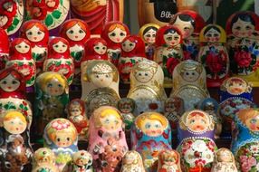 bright beautiful Russian nesting dolls