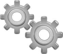 two grey gears, illustration