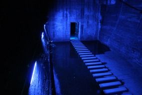 Blue light in a factory in duisburg