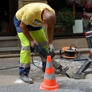 man worker on a road construction