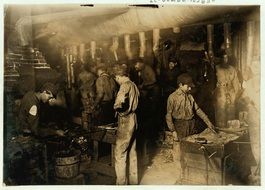 black-and-white image of the hard work of children