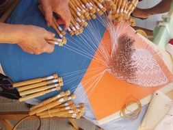 production of bobbin lace