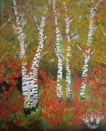 birch forest painting image art