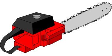 colorful chainsaw as a graphic image