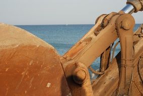 Excavator detail close-up