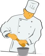 drawing of chef cooking food