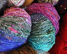 Colorful wool yarns