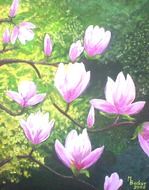 magnolia painting image art paint