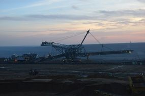 excavator on opencast mining