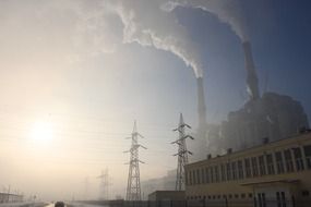 industrial plant in the haze