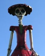 papier mache skeleton at a festival in Mexico