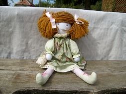 handmade textile doll, patchwork