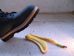 now step on the banana peel