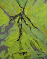 Painting of green leaves