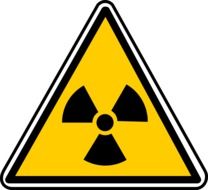 Black and yellow sign of the radioactivity