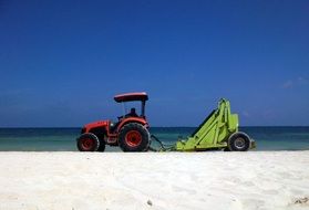tractor on the beach