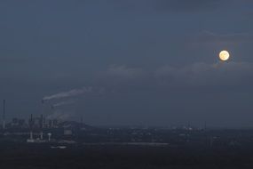 power station and the moon