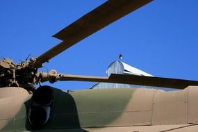 the roof of the military helicopter