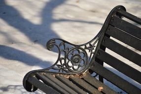 black metal bench in a park