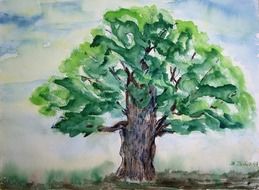 tree painting drawing