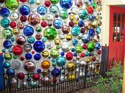 wall bright decor on the facade of the house