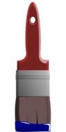 paint brush with blue paint