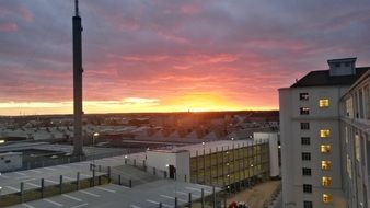 sunset over the factory in nuremberg