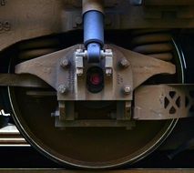 steel wheel gears on the railroad