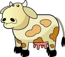 clipart,pretty cow is painted in light colors