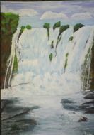 picturesque landscape with a waterfall