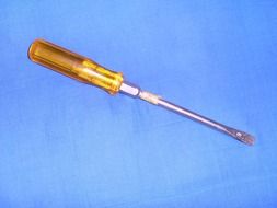 screwdriver with yellow handle