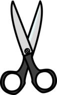 grey steel scissors drawing