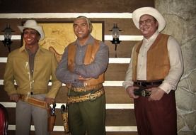 Wax statues of bonanza movie actors