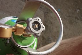 top of cylinder with argon, welding gas