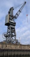 harbor crane in the harbor of hamburg