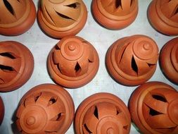 brown clay forms