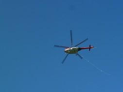 emergency helicopter in the sky