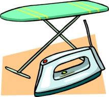 drawing ironing board and iron