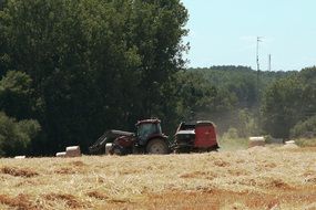 Work on the fields with a tractor