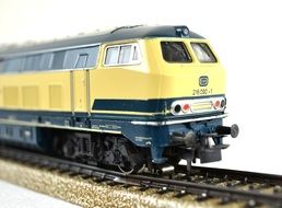 yellow locomotive toy model