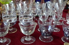 variety of crystal glasses