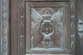 carved angel on a wood