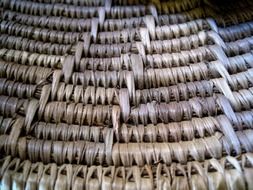 texture of weaved straw basket