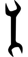 black silhouette of a wrench