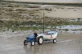 Tractor with the ship